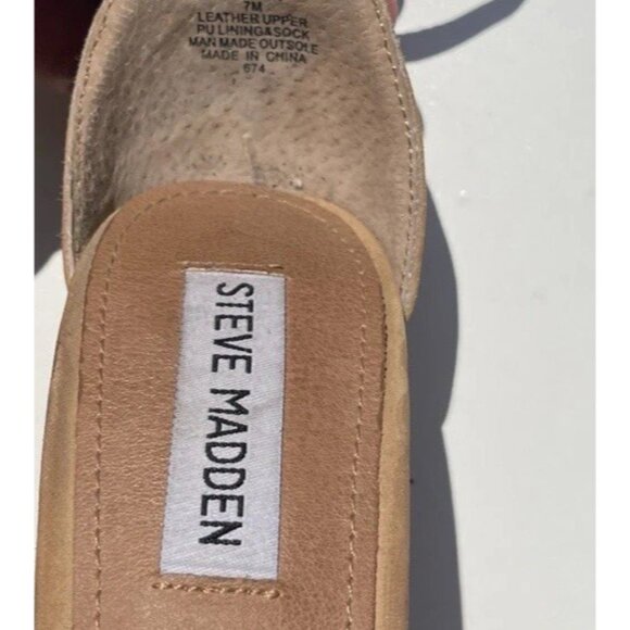 Steve Madden Declair Women’s sz 7 heels Tan Brown Leather - Picture 5 of 13